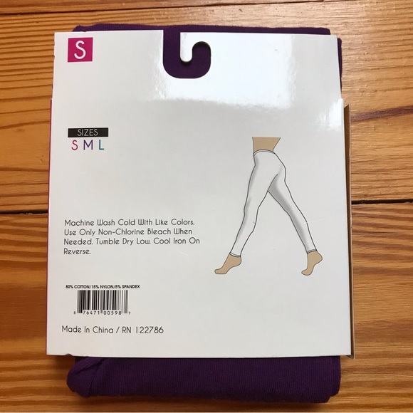 Blue Star Clothing Heavyweight Purple Thick Ankle Length Leggings, NWT, S - Picture 2 of 10